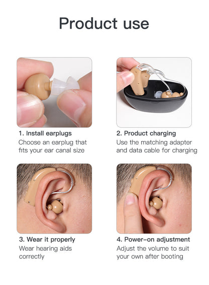 Rechargeable Wireless Hearing Aid Sound Amplifier for Clear Hearing