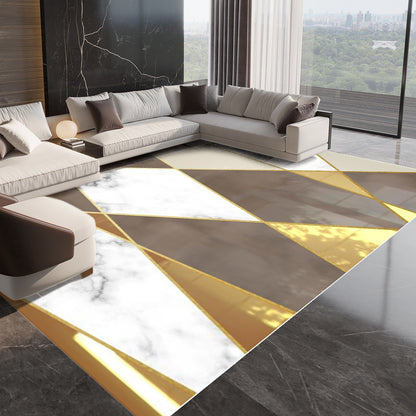 4m Extra Large Golden Rug Stylish Design Easy-Care Carpet Mat