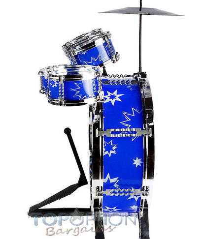 Kids Jazz Drum Set Musical Educational Toy 6PCS for Children Blue