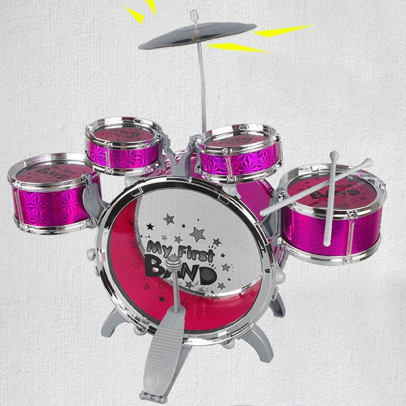 Kids Jazz Drum Set Musical Educational Toy 6PCS Purple