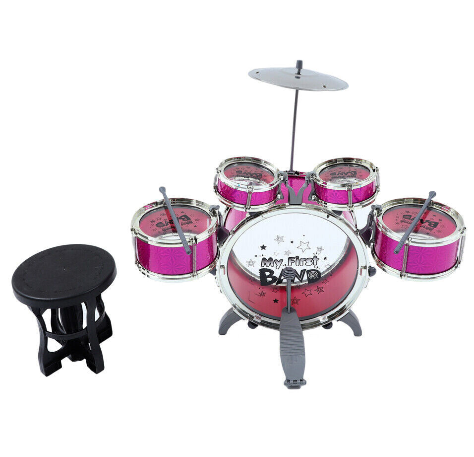 Kids Jazz Drum Set Musical Educational Toy 6PCS Purple