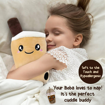 Cuddly Boba Tea Plush Toy Pillow Adorable Pink