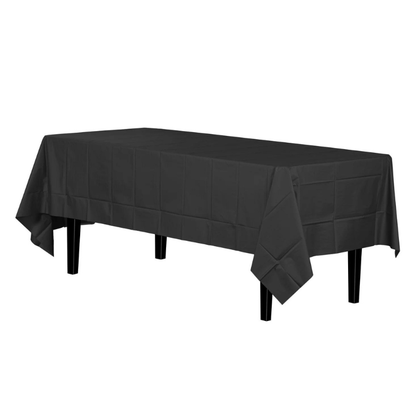 Large Rectangle Party Tablecloth Perfect for Events and Gatherings Black