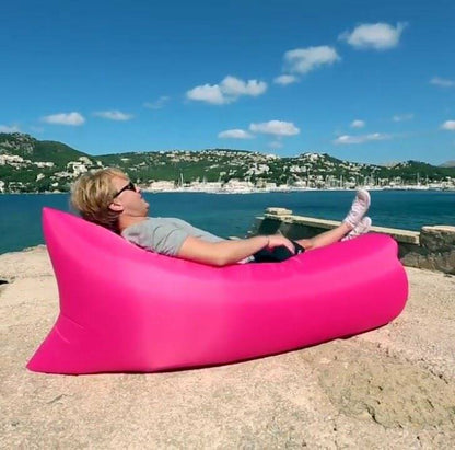 Portable Inflatable Air Sofa Lounger Lazy Couch for Outdoor Camping (Pink)