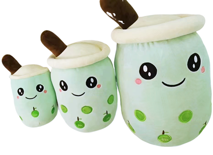 40cm Adorable Bubble Tea Plush Toy Boba Pillow Cushion Green