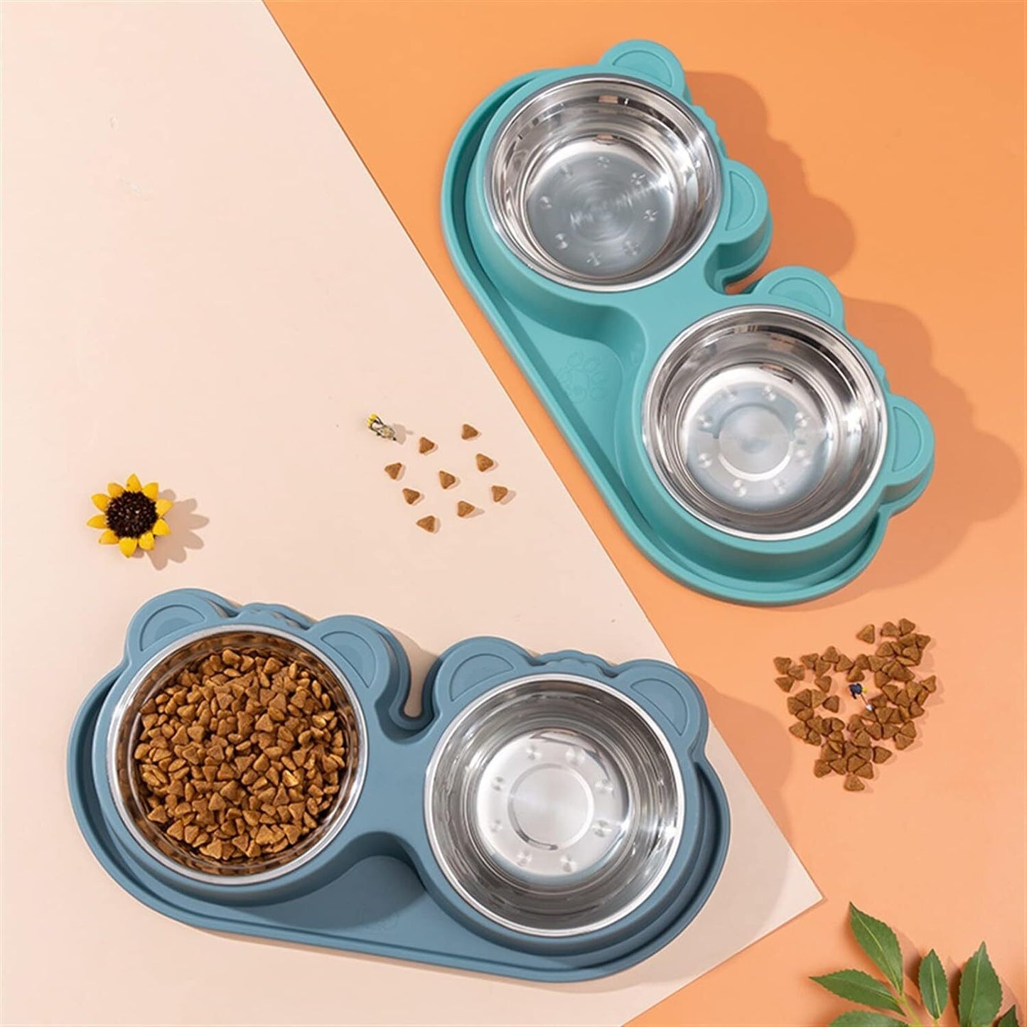 Stainless Steel Pet Bowl Feeding Station for Cats and Dogs