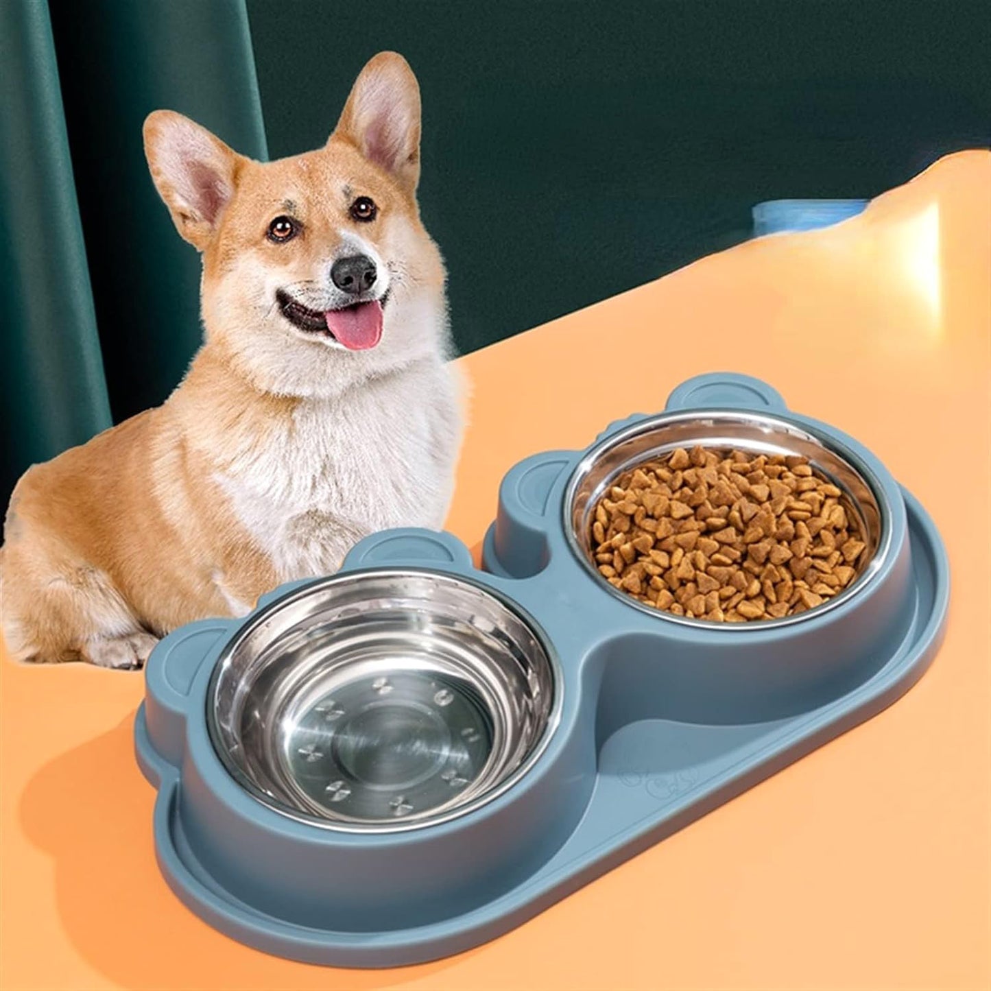 Stainless Steel Pet Bowl Feeding Station for Cats and Dogs