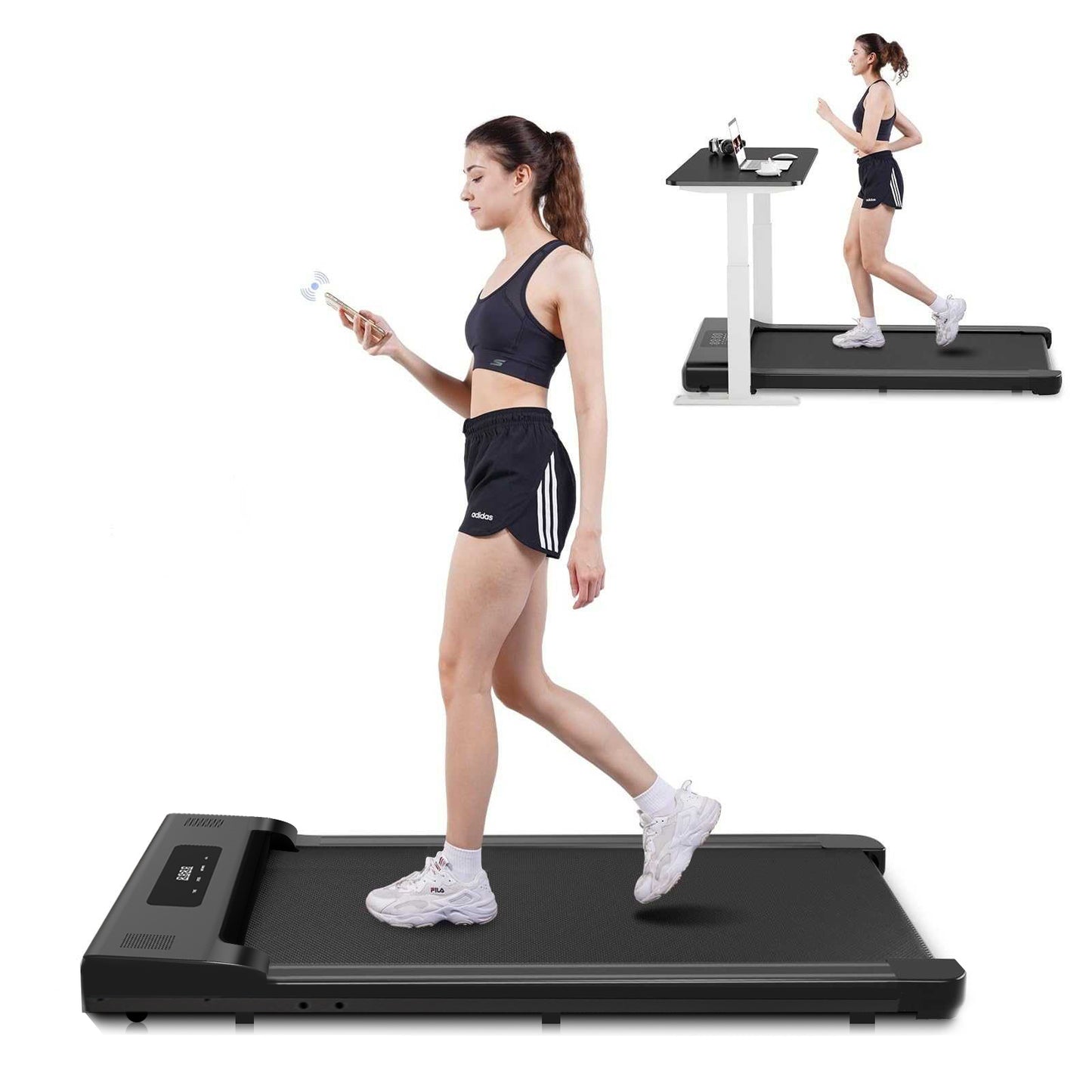 2 in 1 Pro Portable Electric Treadmill Home Gym Walking & Running Exercise Machine