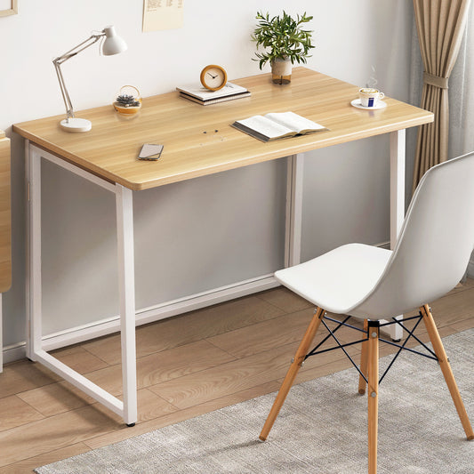 Space-Saving Folding Table Desk for Home Office Oak