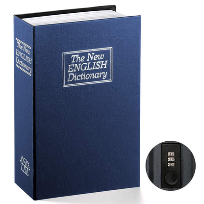 Secret Dictionary Book Safe with Combination Lock for Home Security Navy