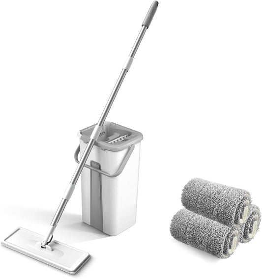 360-Degree Microfiber Mop and Bucket Set for Efficient Floor Cleaning