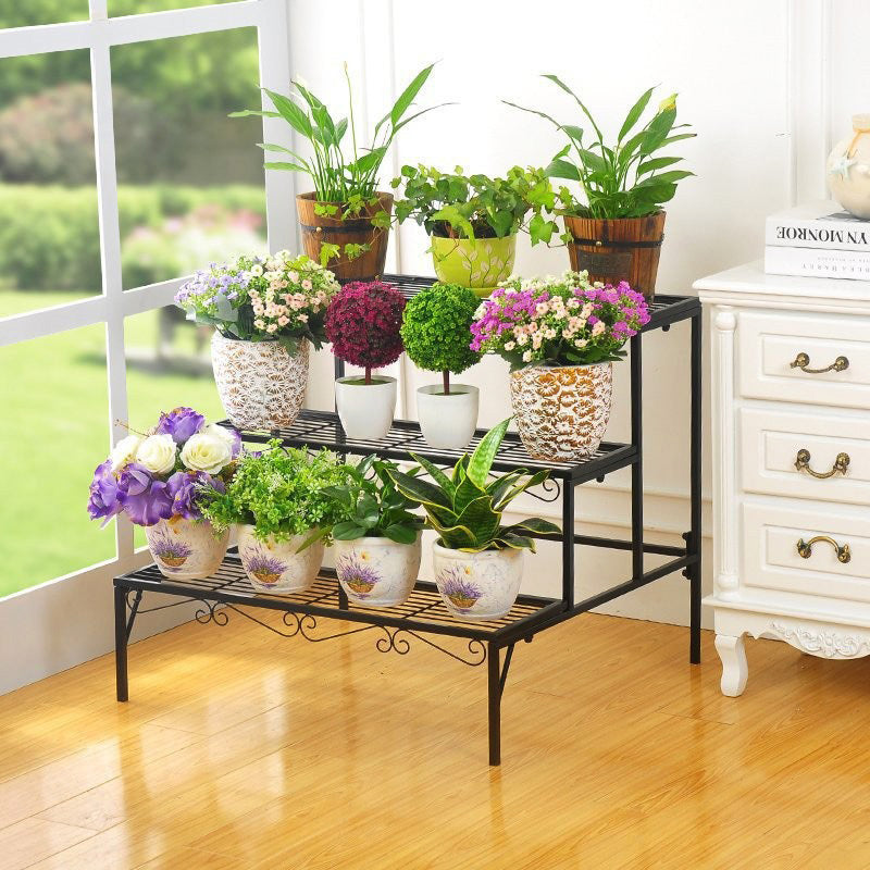 Elegant Metal Garden Plant Stand Shelf Display Rack Flower Pot Holder Organizer