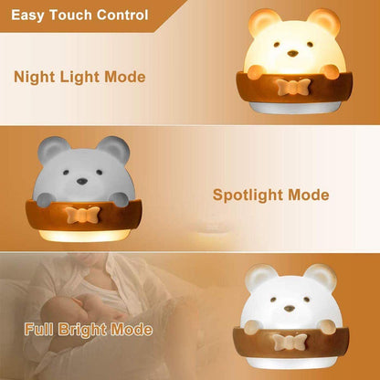 Adorable USB Rechargeable LED Bear Lamp with Remote Control