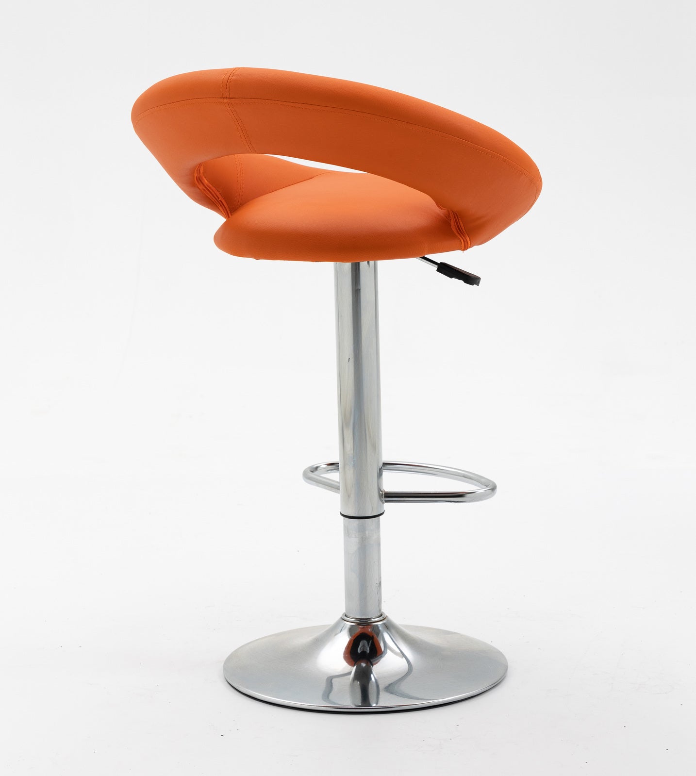 Set of 2 Modern Bar Stools Stylish Moon Chairs Orange