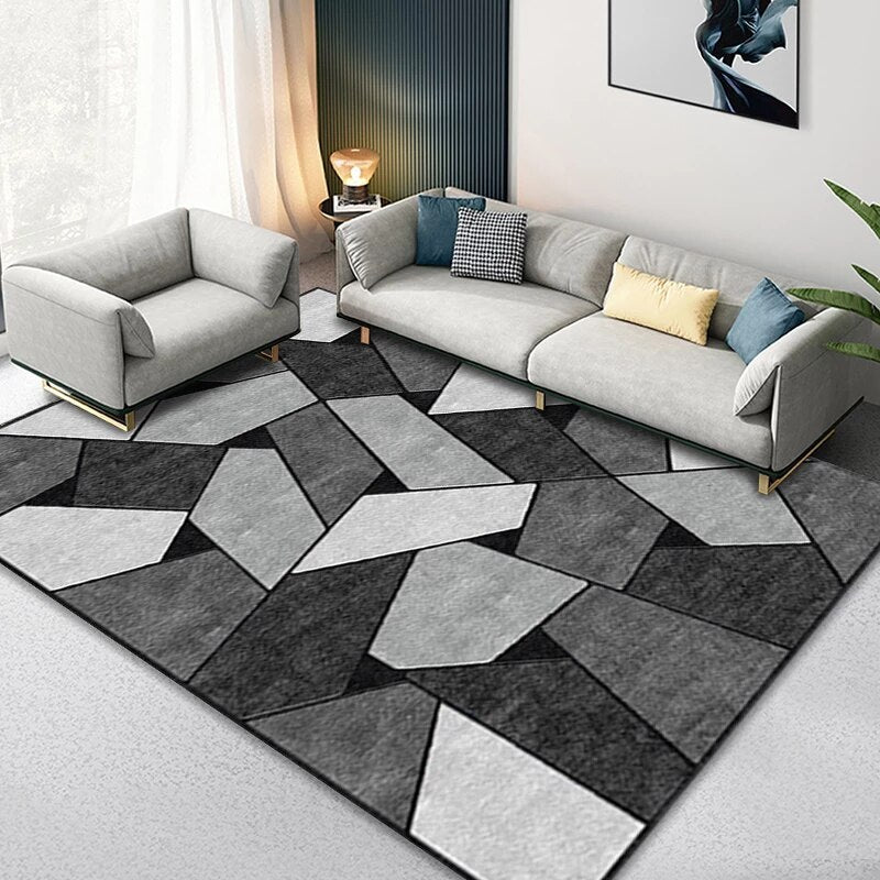 160 x 120 Rock Rug Stylish Design Easy-Clean Comfort Carpet Mat