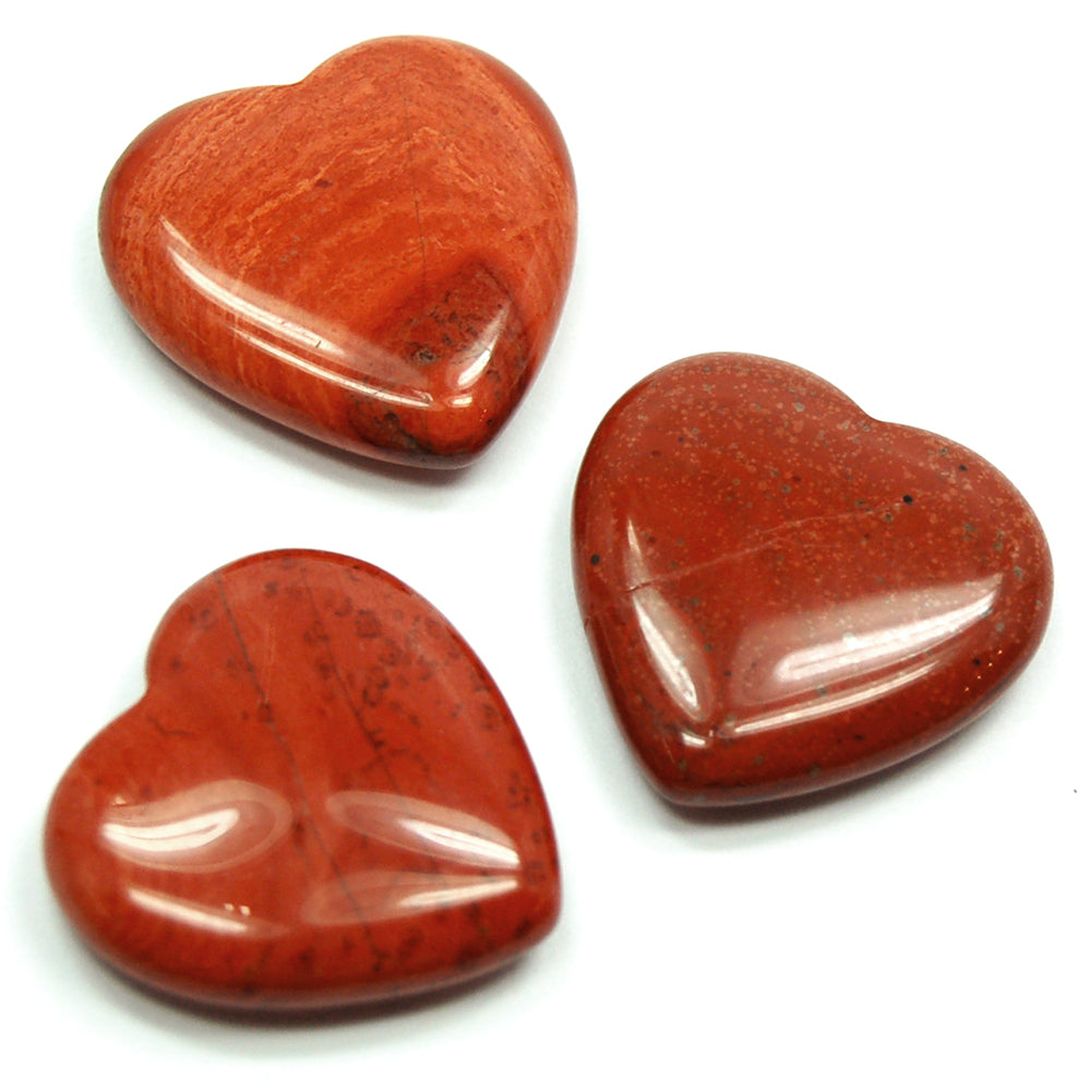 Natural Red Jasper Heart Healing Crystal Gemstone