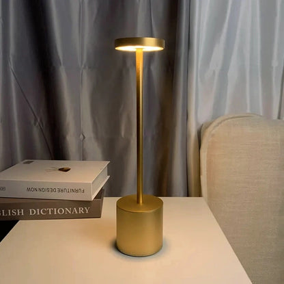 Tall Cordless LED Touch Sensor Table Lamp Modern Gold Design