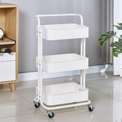 3-Tier Rolling Storage Utility Cart Shelf Organizer Trolley for Home and Office