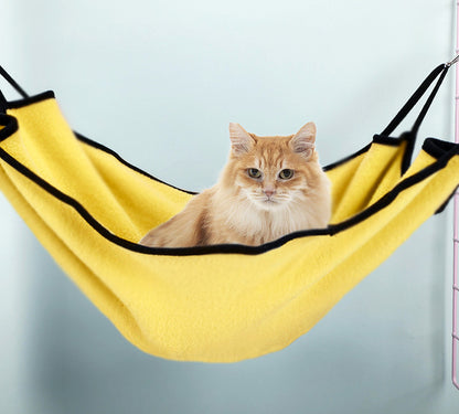 Comfortable Cat Hammock Hanging Pet Cage Swing Bed Yellow