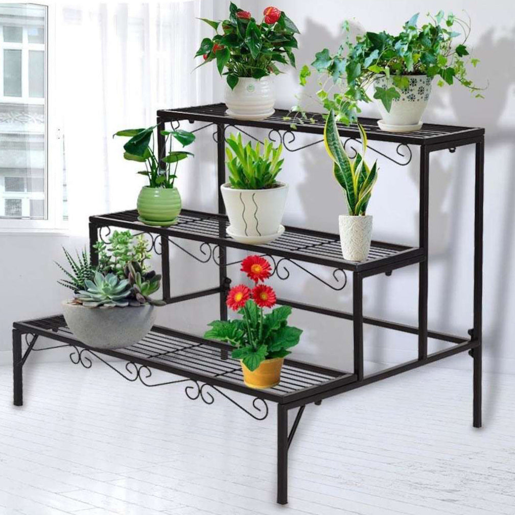 Elegant Metal Garden Plant Stand Shelf Display Rack Flower Pot Holder Organizer