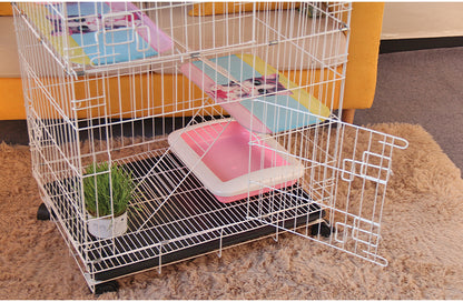 Large 4 Tier Pet Cat Bird Cage Pet Home Exercise Crate Playpen White