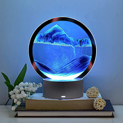 3D Moving Sand Art LED Table Lamp with Colour-changing Night Light