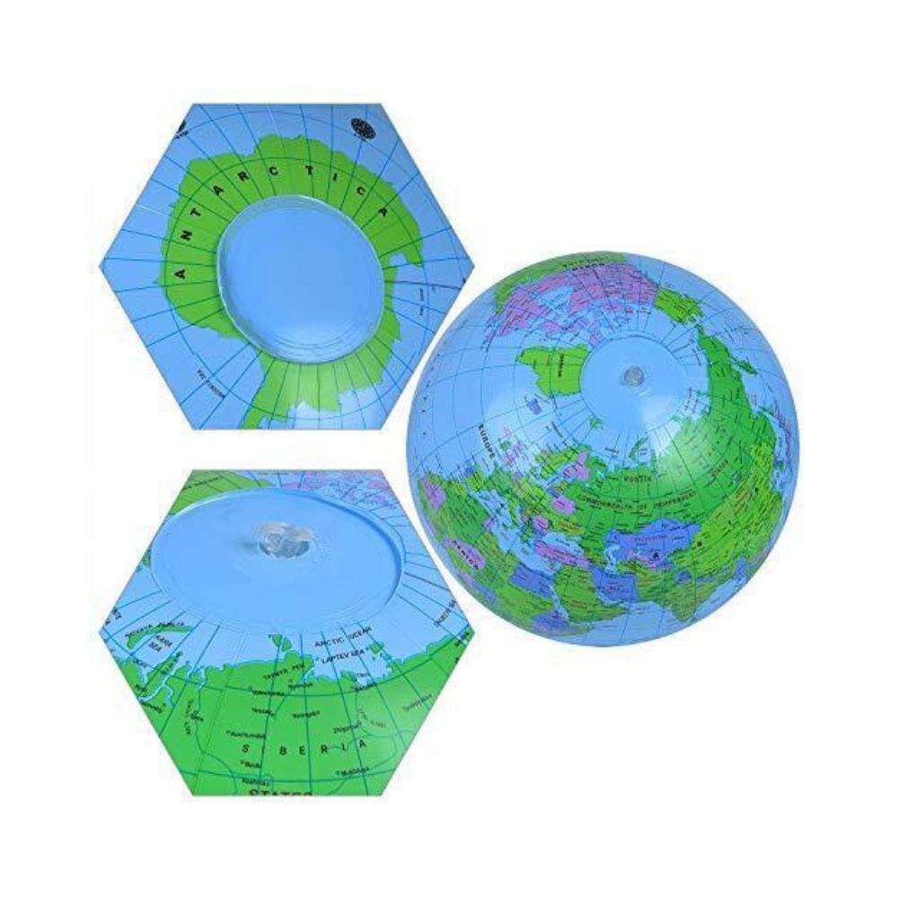 16" Inflatable Globe Earth World Map Beach Ball Fun Educational Toy