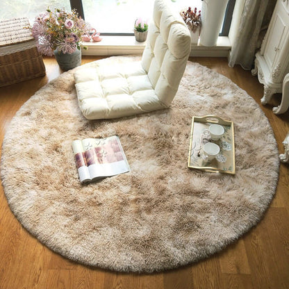 Infinity Round Soft Comfort Shag Rug Tan