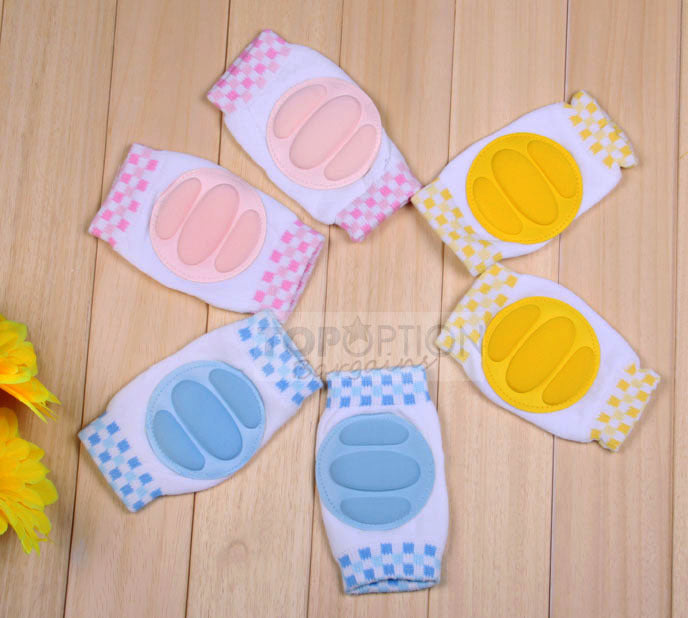 Baby Infant Toddler Crawling Knee Pads Soft and Comfortable Blue Pink Yellow