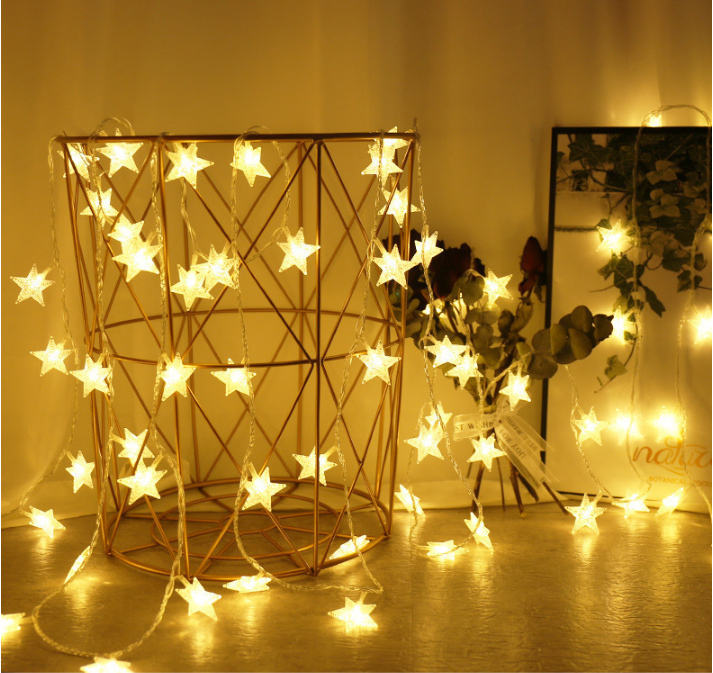 6m 40 LED Star String Lights for Home and Garden Decor