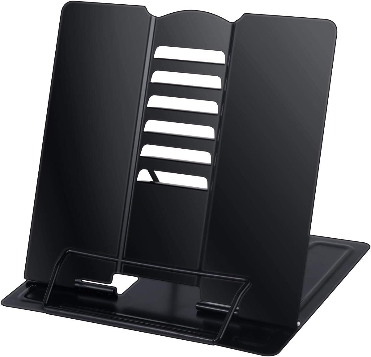 Portable Adjustable Metal Book Stand Reading Rest Black