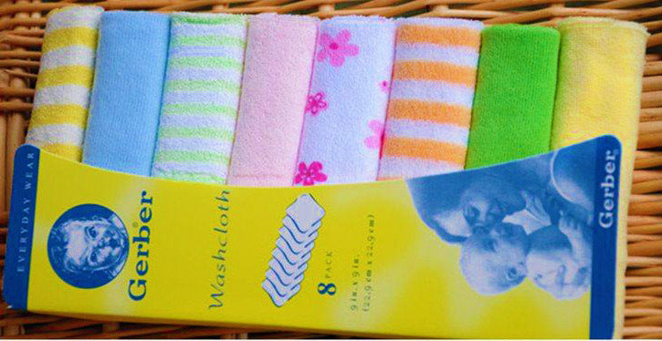 8 Pack Soft Baby Face Washers Hand Towels Gentle for Sensitive Skin