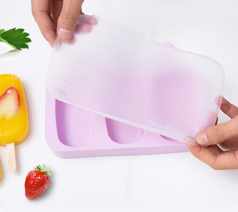 Silicone Ice Cream Popsicle 3-Piece Moulds for Homemade Treats