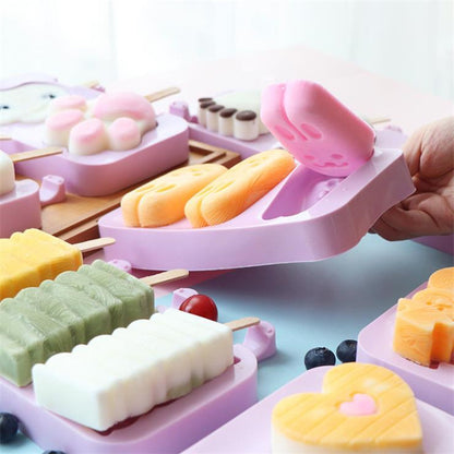 Silicone Ice Cream Popsicle 3-Piece Moulds for Homemade Treats