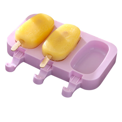 Silicone Ice Cream Popsicle 3-Piece Moulds for Homemade Treats