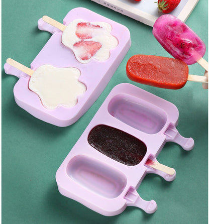 Silicone Ice Cream Popsicle 3-Piece Moulds for Homemade Treats