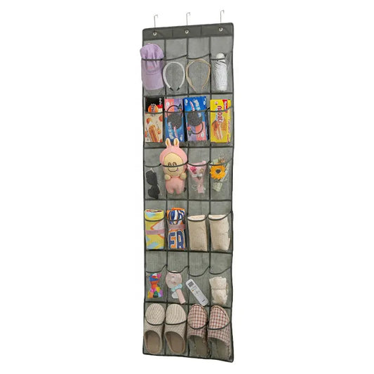 24-Pocket Over-the-Door Shoe Organizer for Space-Saving Storage