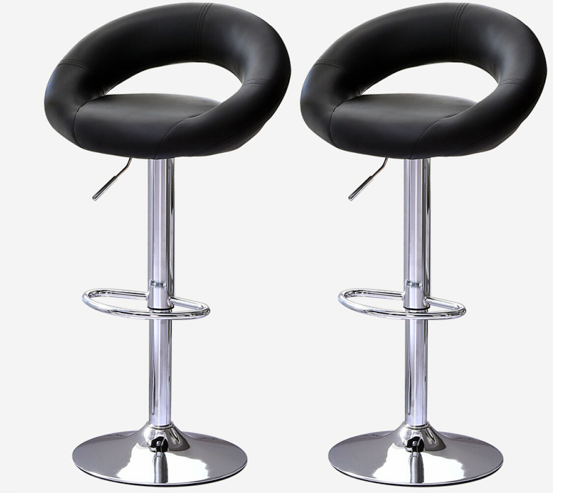 Set of 2 Stylish Modern Bar Stools for Kitchen Island Black