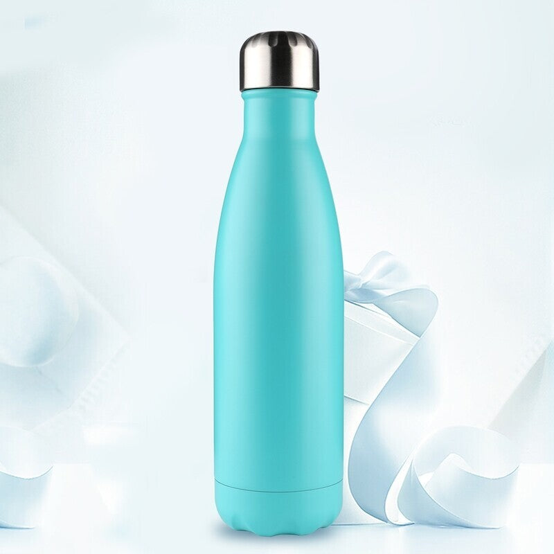 Insulated Stainless Steel Sports Water Bottle Thermal Flask Aqua