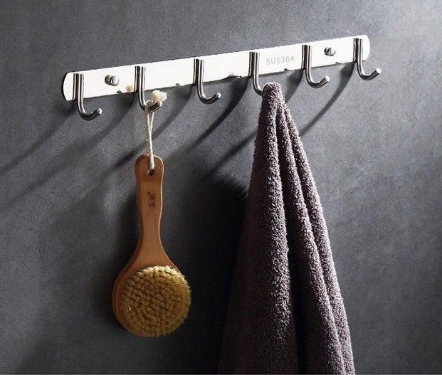 Heavy Duty Stainless Steel Hook Rail for Kitchen and Bathroom Organization