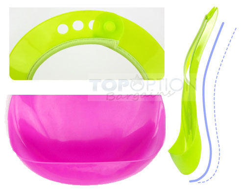 Waterproof Adjustable Bib with Food Catcher for Babies and Toddlers