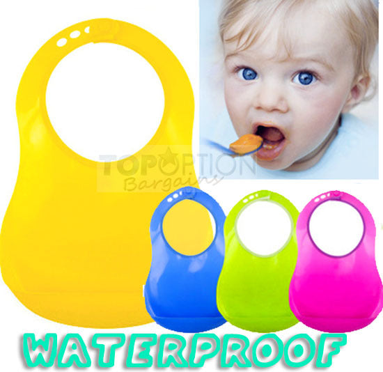 Waterproof Adjustable Bib with Food Catcher for Babies and Toddlers