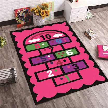 160 x 100 Hopscotch Girls Bedroom Play Mat Kids Rug Pink