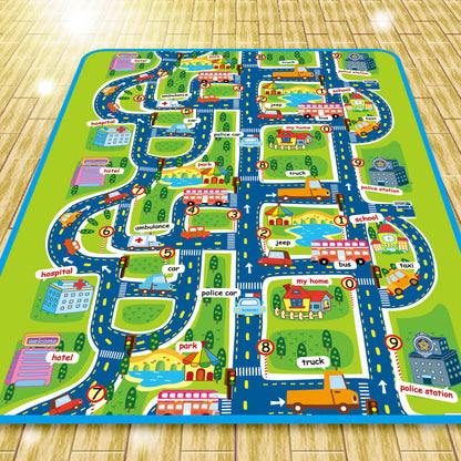 Interactive Kids Play Mat City Road Map Picnic Rug Fun