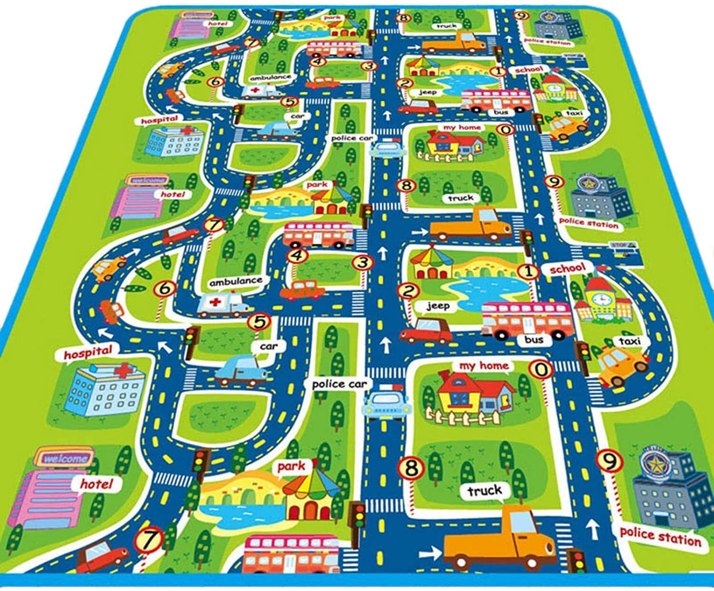 Interactive Kids Play Mat City Road Map Picnic Rug Fun