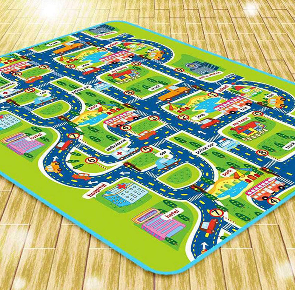 Interactive Kids Play Mat City Road Map Picnic Rug Fun