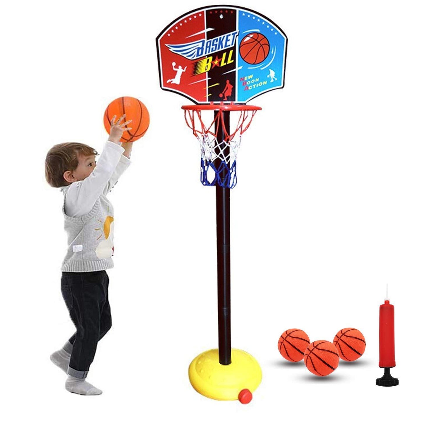 Kids Basketball Hoop Adjustable Height Indoor Outdoor Play Set