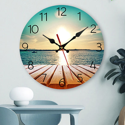 Coastal Wooden Beach Home Decor Wall Clock