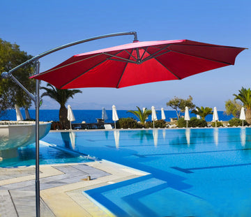 3m Steel Cantilever Outdoor Umbrella Maroon