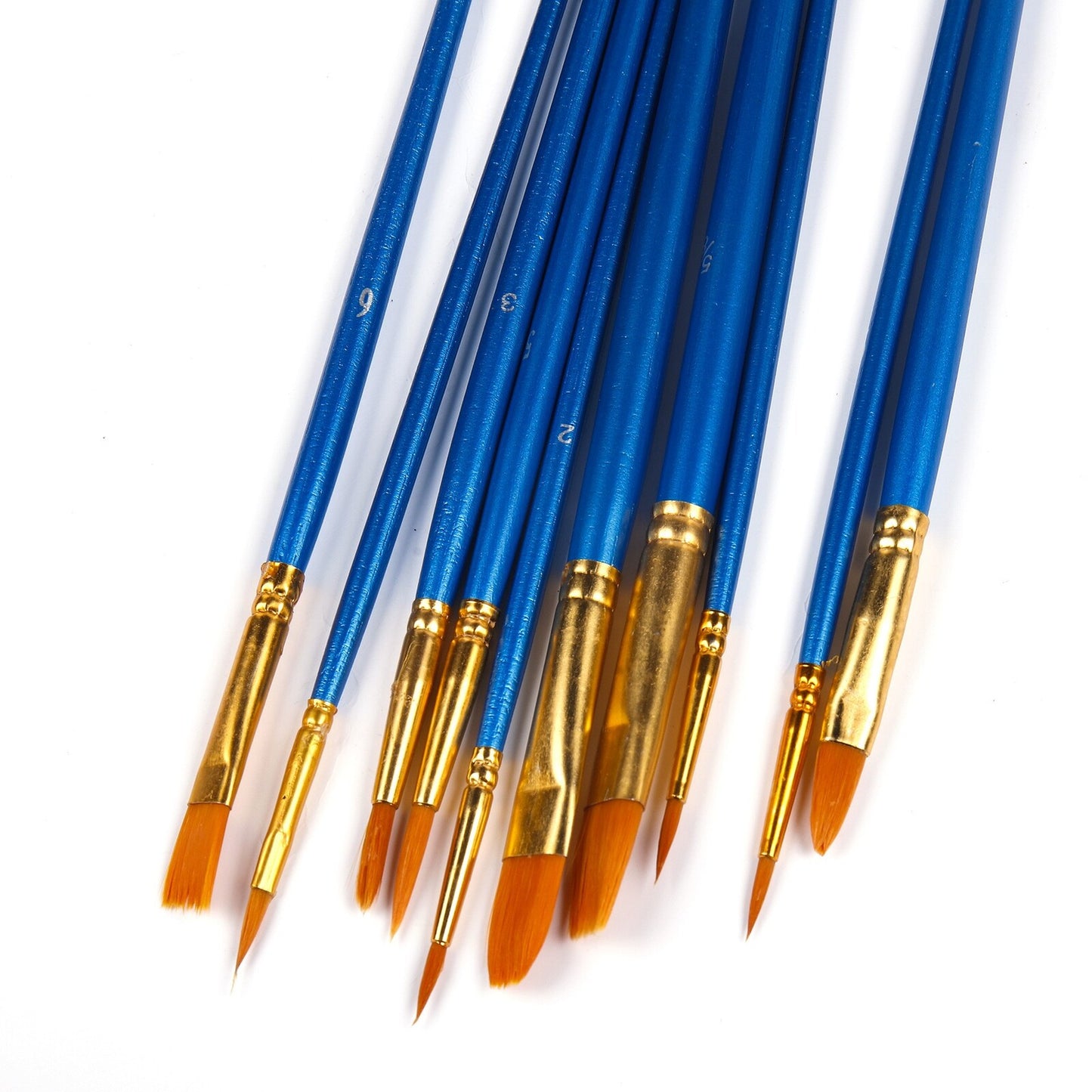 Artist Paintbrushes Set 10PCS Professional Quality Blue